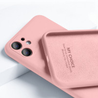 Луксозен силиконов гръб ТПУ ултра тънък МАТ PREMIUM CASE за Apple iPhone 12 6.1 розов